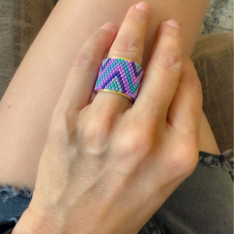 Grape Adjustable Miyuki Ring