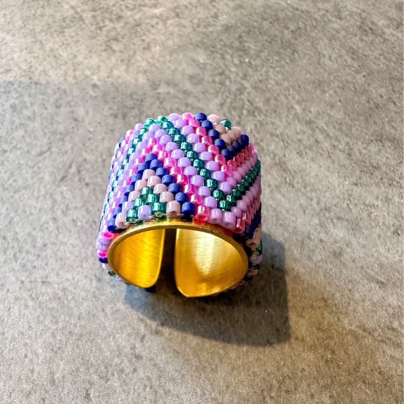 Grape Adjustable Miyuki Ring