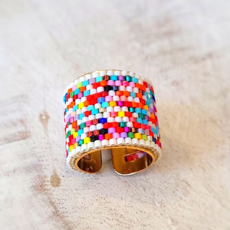 RAINBOW Adjustable Miyuki Ring
