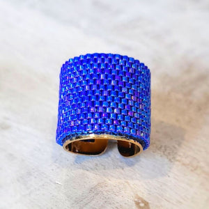 BLUE Adjustable Miyuki Ring