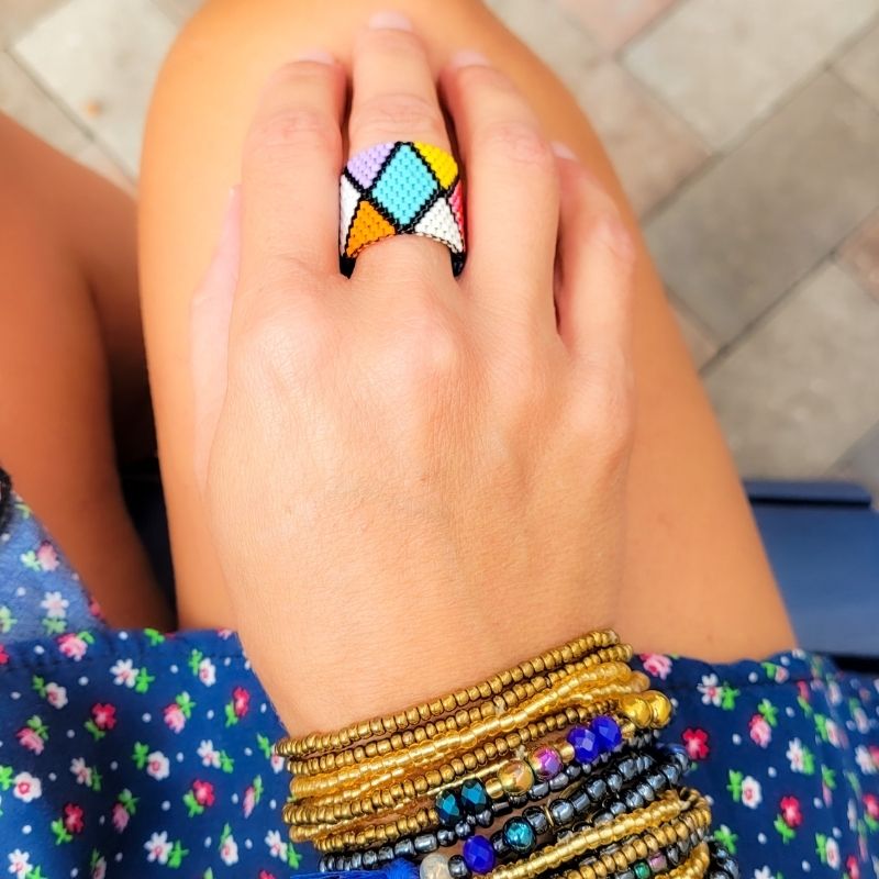 DIAMOND Adjustable Miyuki Ring