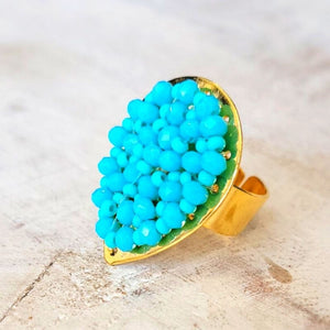 DROPS Adjustable beaded Ring