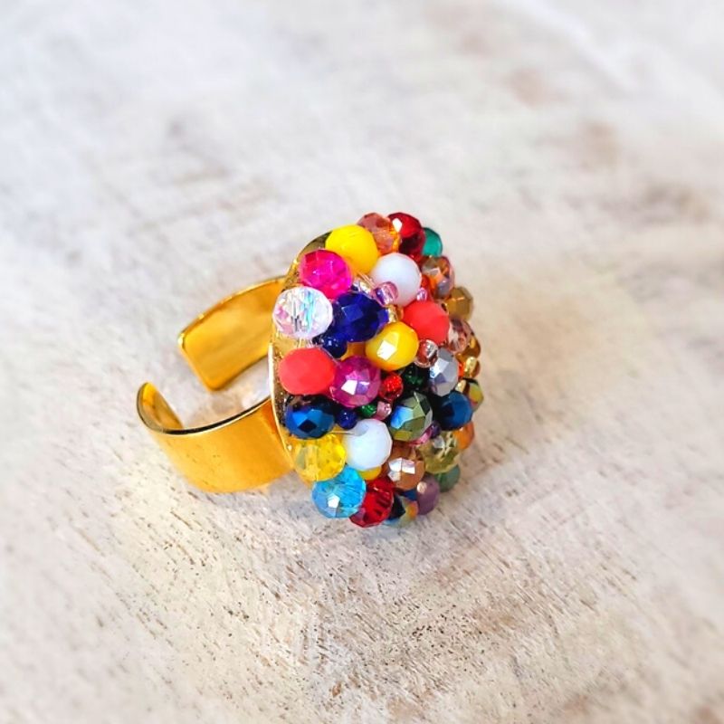 JAZZY Adjustable beaded Ring
