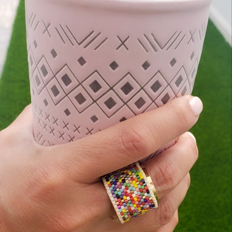 RAINBOW Adjustable Miyuki Ring