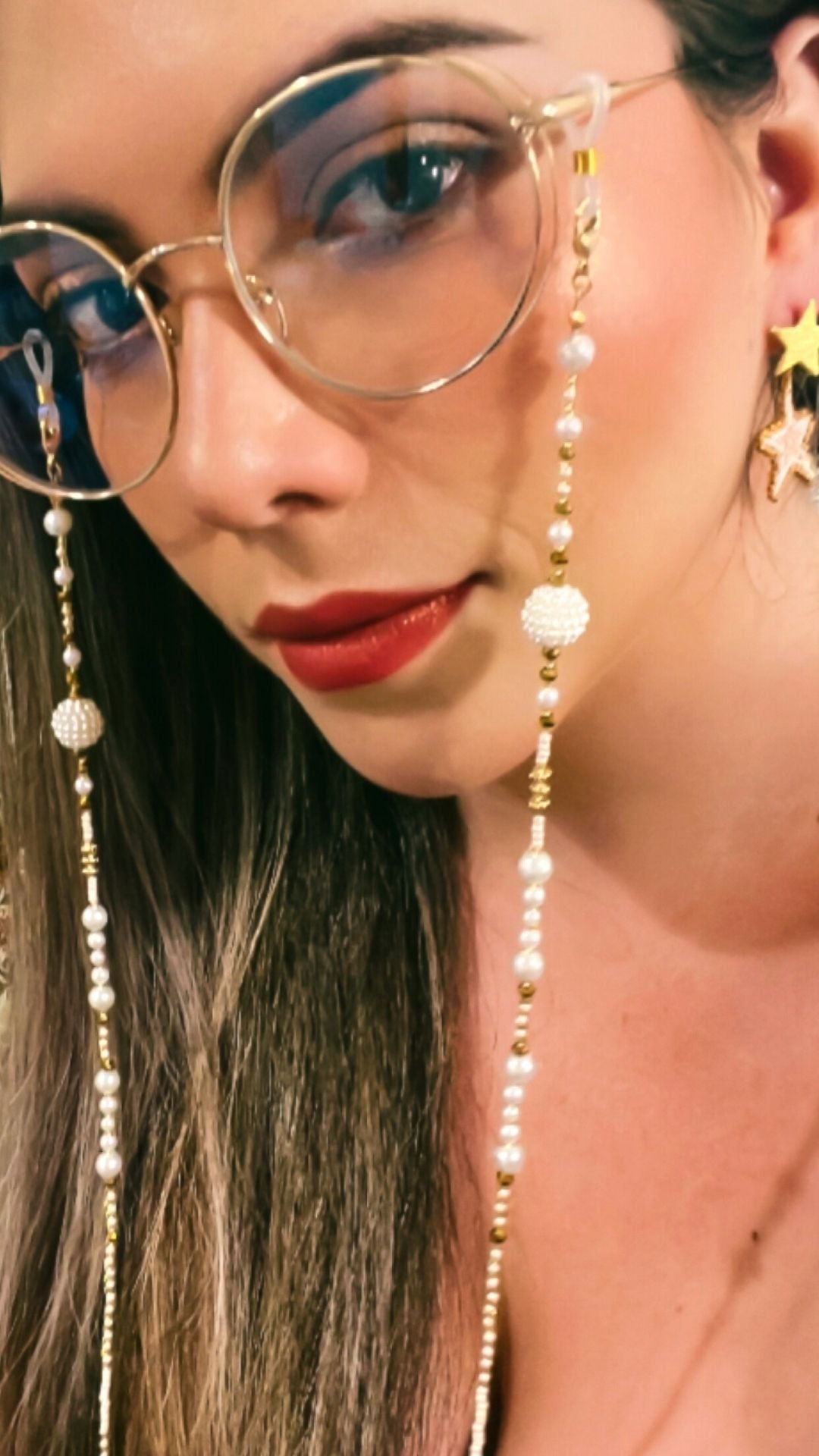 Librarian glasses with store chain